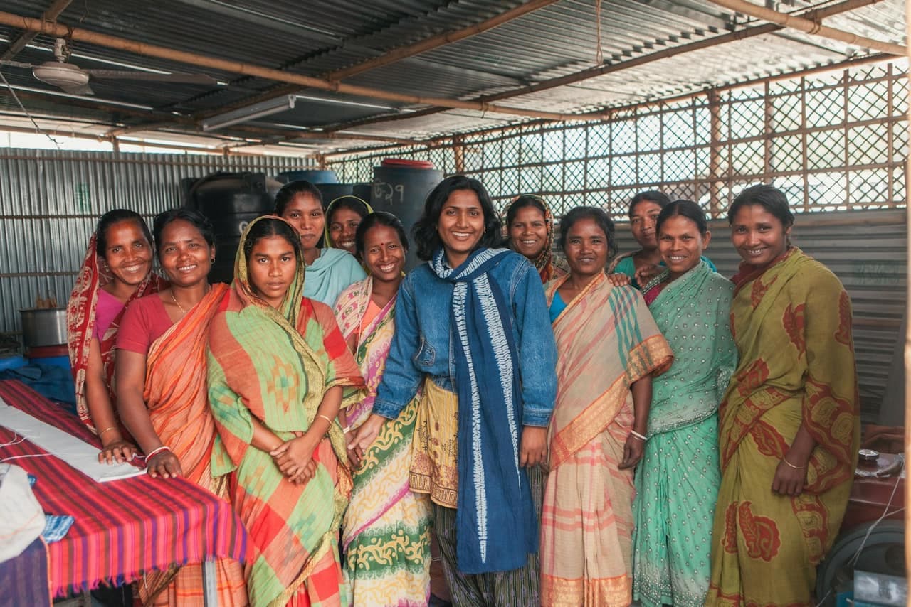 Women in a self-help group meeting